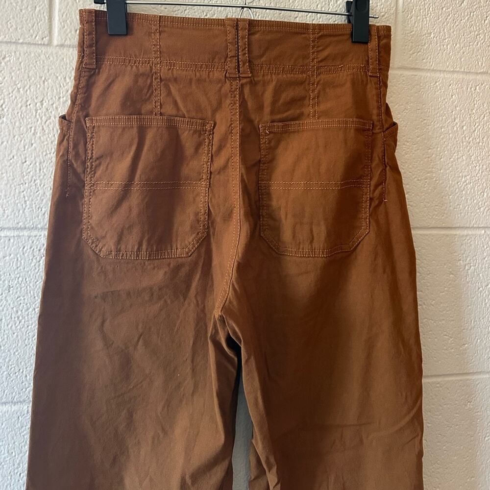 Anthropologie Wide Leg Casual Pants Size 28 Bronze Crop Linen Cotton - Picture 7 of 12